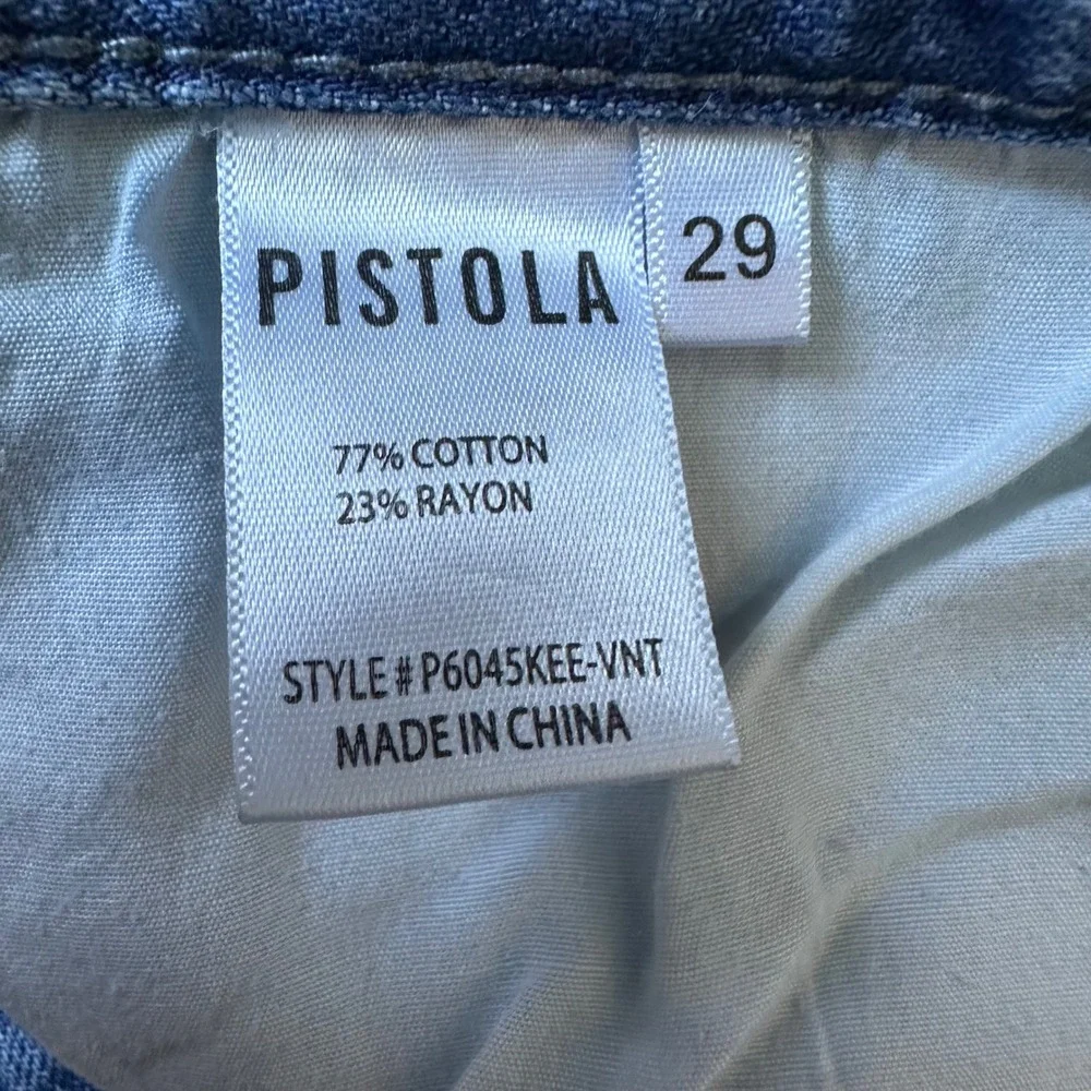 Pistola Charlie High Rise Straight Leg Cropped Jeans Ventura Light Wash Size 29